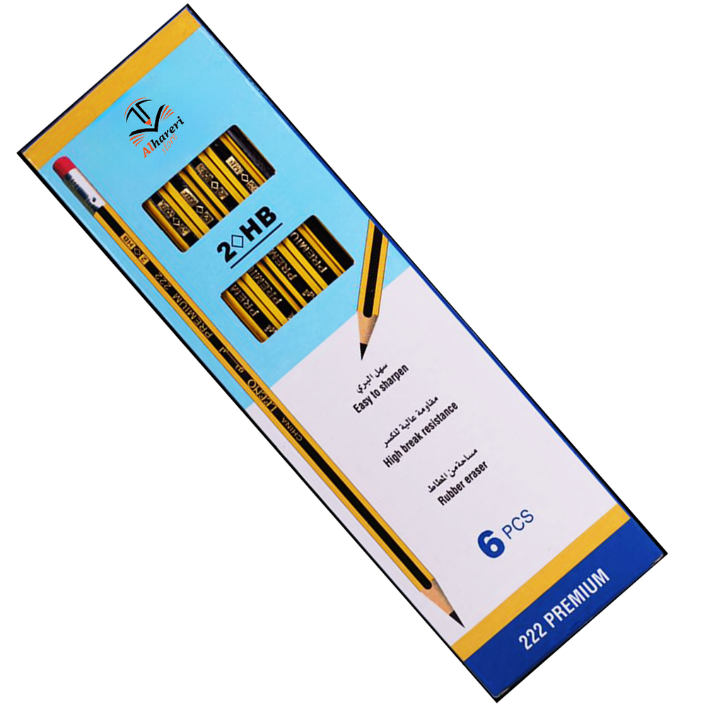 طقم 6 اقلام رصاص خشبي بريميوم 2HP 222 