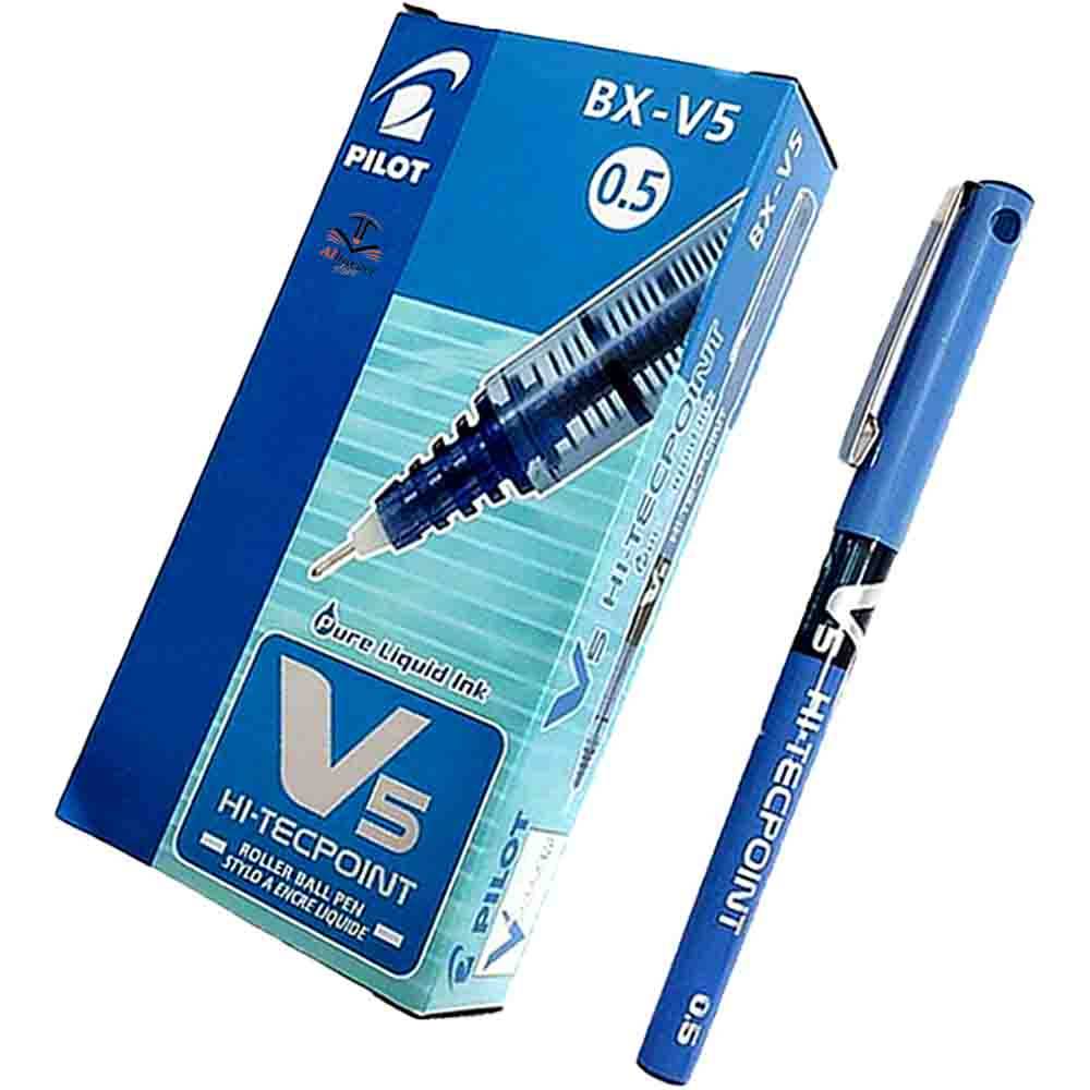 قلم حبر أزرق سائل بايلوت V5 تكبوينت‎‎-‎‎هاي 0.5 BX-V5 | درزن 12 حبة