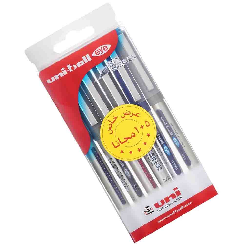 طقم 5 و 1 مجانا قلم يوني بول eye fine و eye Micro