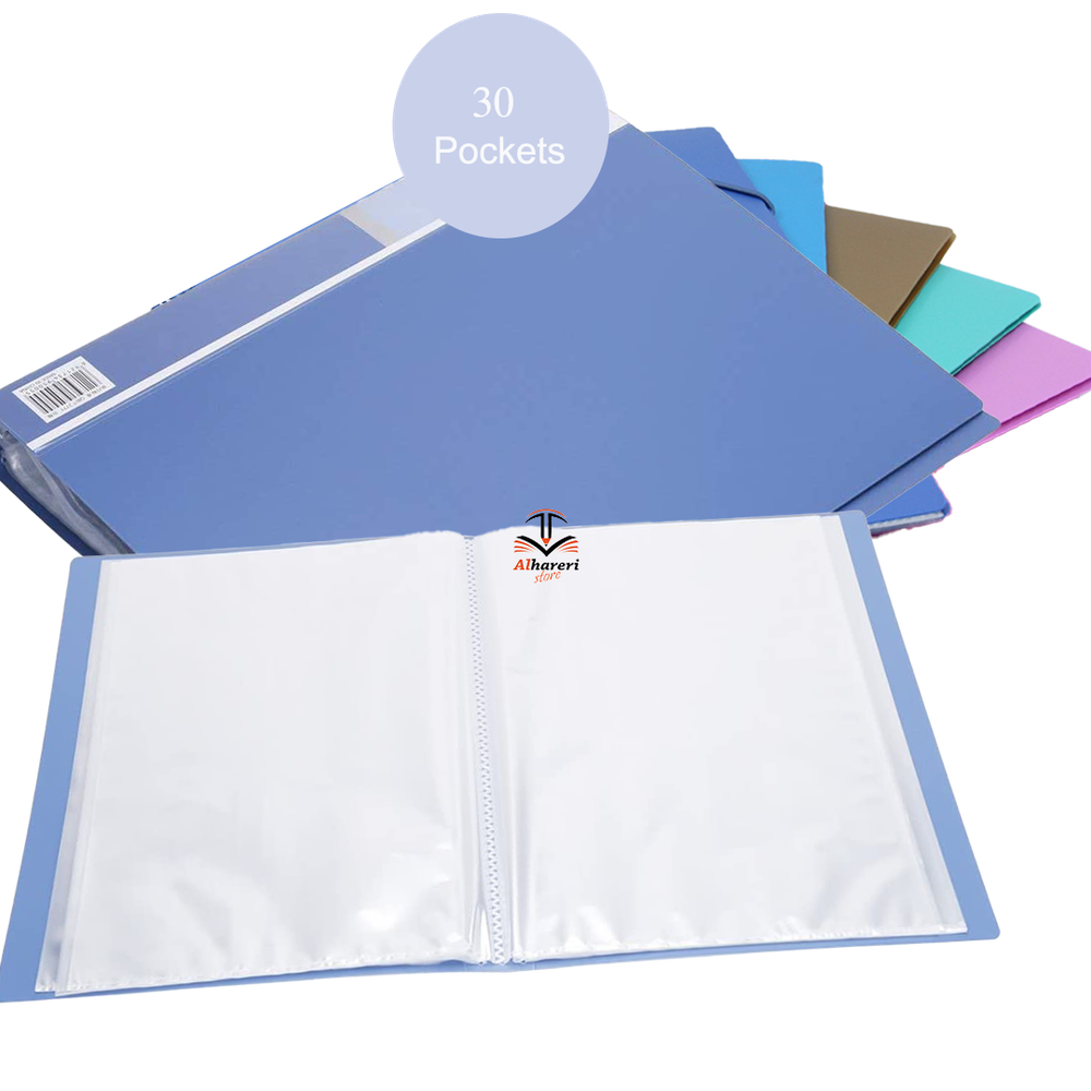 File 30 pockets plain A4 plastic cover