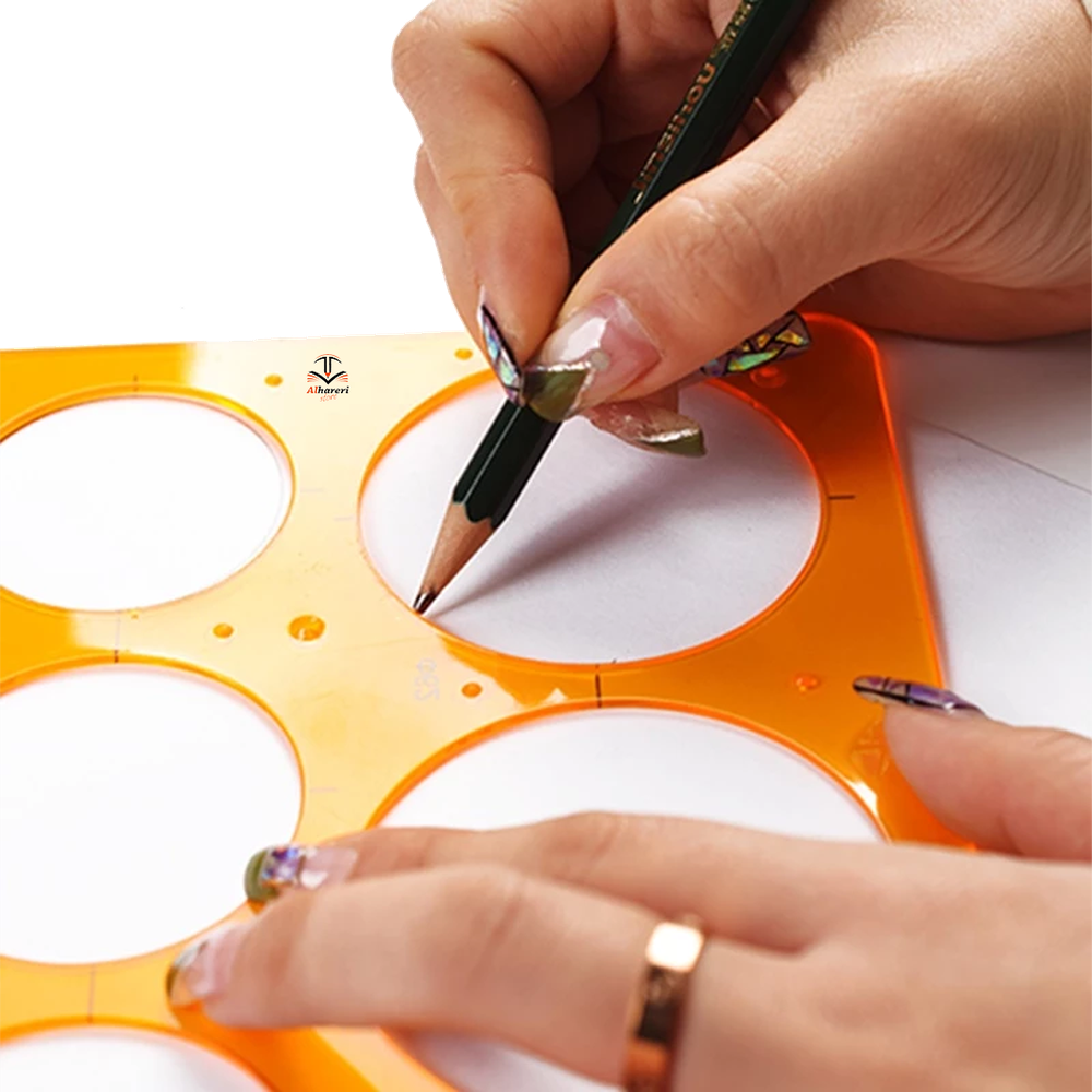 Transparent Orange Circle Stencil Ruler LE-1811
