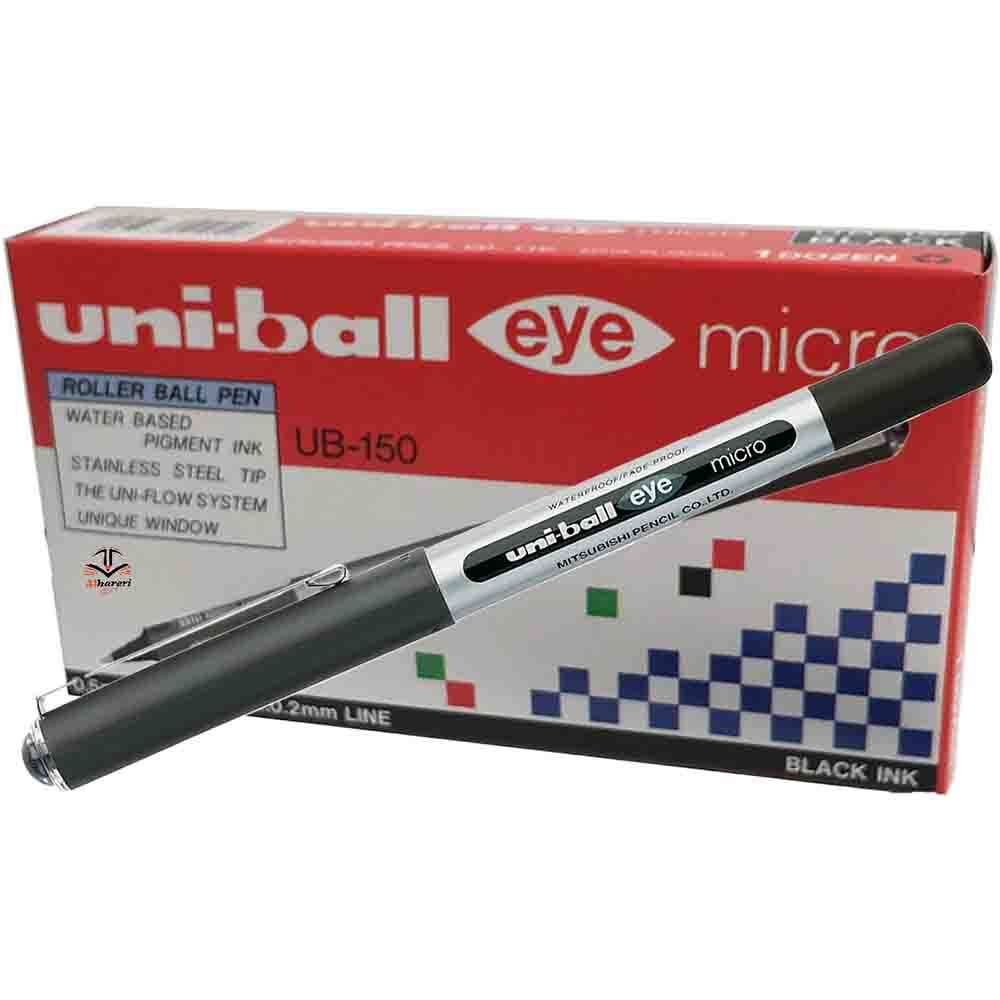 يوني بول قلم حبر سائل أسود براس رفيع 0.5 ملم eye Micro MI-UB150-BK | درزن 12 حبة