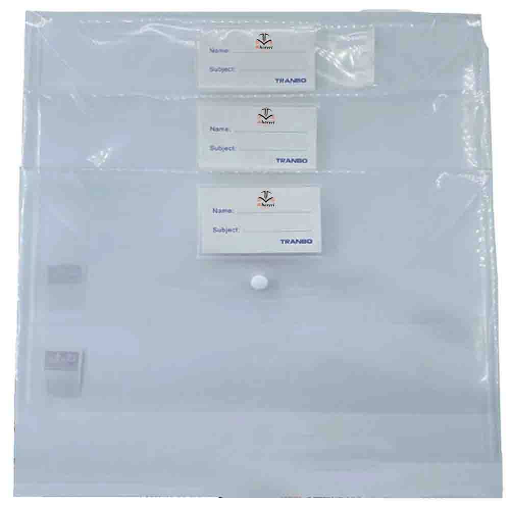 White Transparent Plastic Snap Envelope File | FC Size