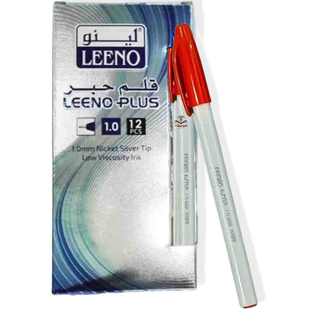 LEENO Plus Ballpoint Pen Red Ink 1mm EL-0000 | Dozen 12 Pcs