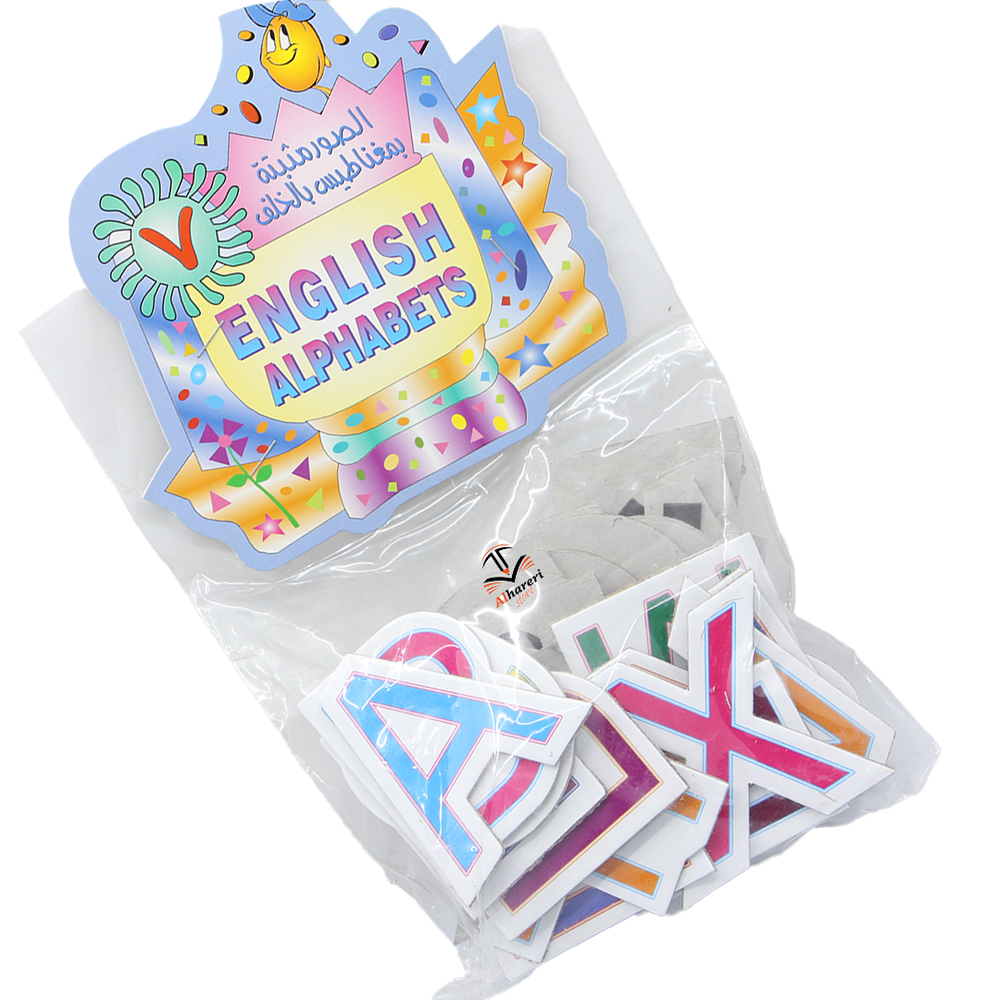 Cardboard English letters with magnets
