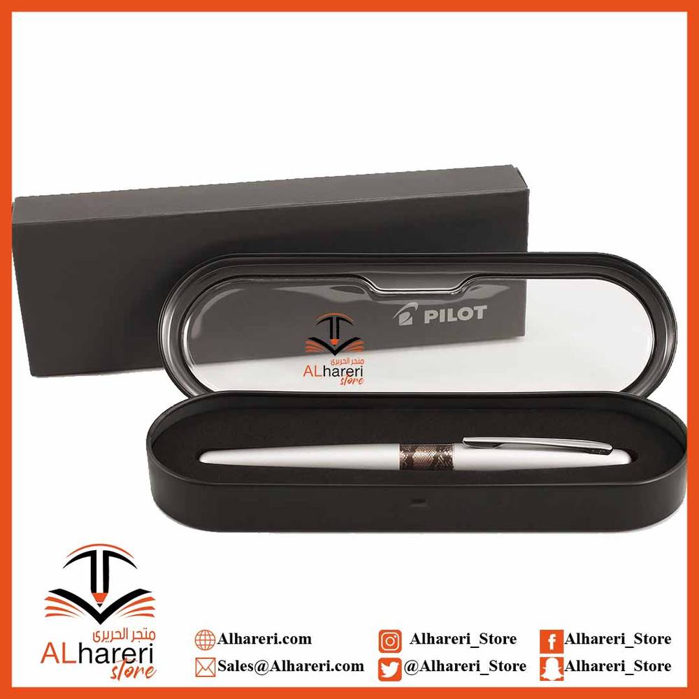 قلم بايلوت فخم ريشة حبر سائل اسطوانة فضية FP-MR2-M-PTN