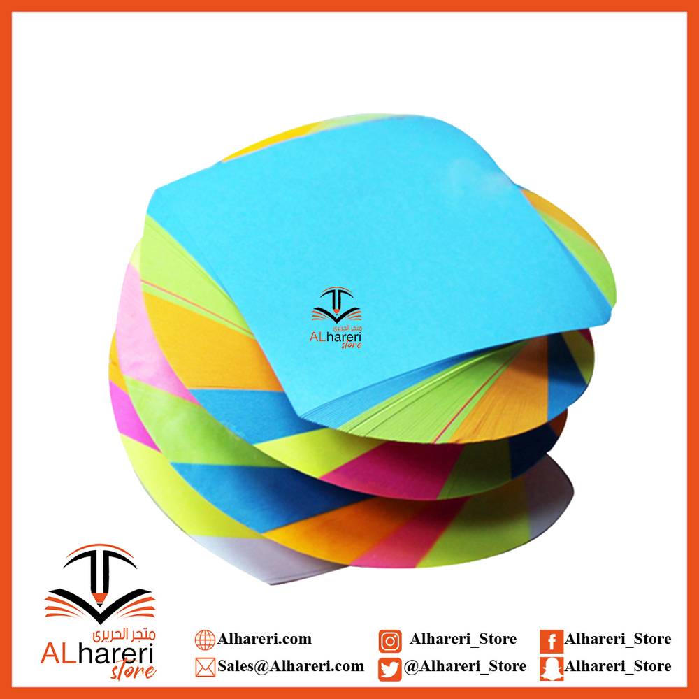 ورق ملاحظات مكتب ملتف ملون 90X90X60 ملم