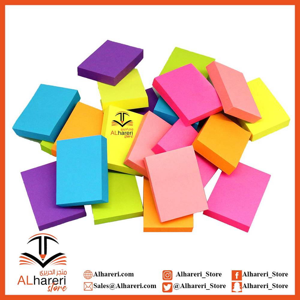 ورق ملاحظات لاصق 1.5X3 انش 2 قطعة اصفر