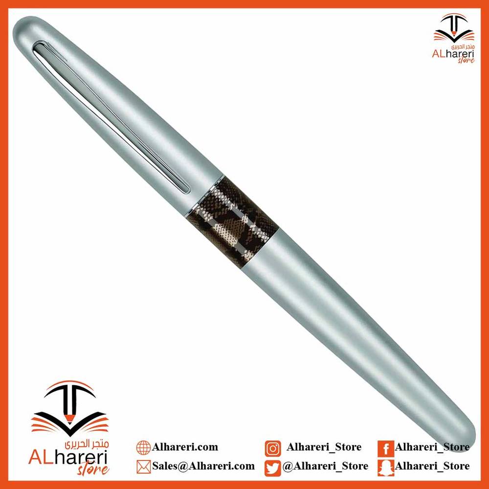 قلم بايلوت فخم ريشة حبر سائل اسطوانة فضية FP-MR2-M-PTN