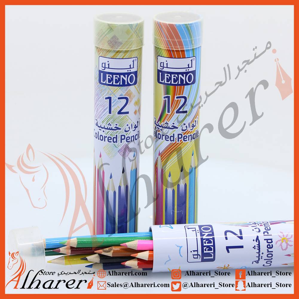 Wooden color set 12 colors cylinder box