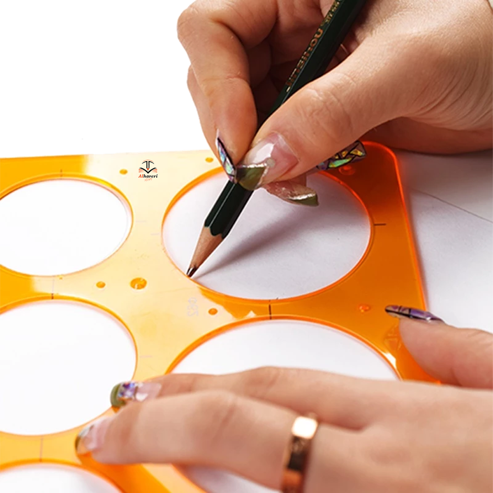 Transparent Orange Circle Stencil Ruler LE-1810