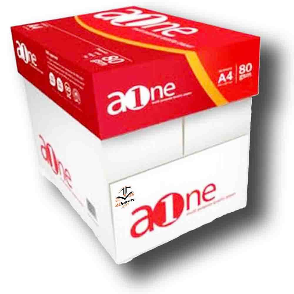 كرتون ورق طباعة A One A4 أبيض 80 جم - 5 شدات (2500 ورقة)
