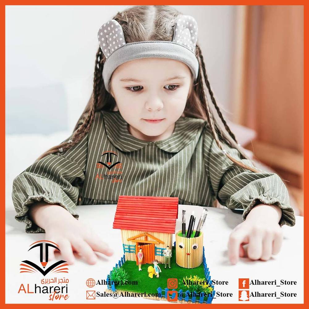 حزمة عصي اعواد الشوي الخشبية ملونة وسط BQ-8262