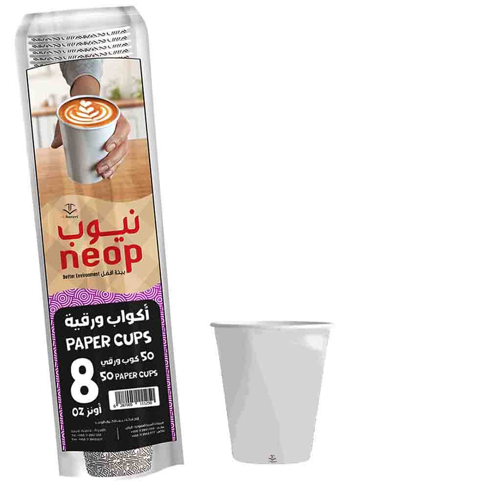 ربطة 50 كوب | 8 أونز أبيض | نيوب