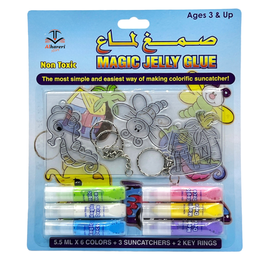 Glitter Gel Glue Set of 6 Colors with Medals