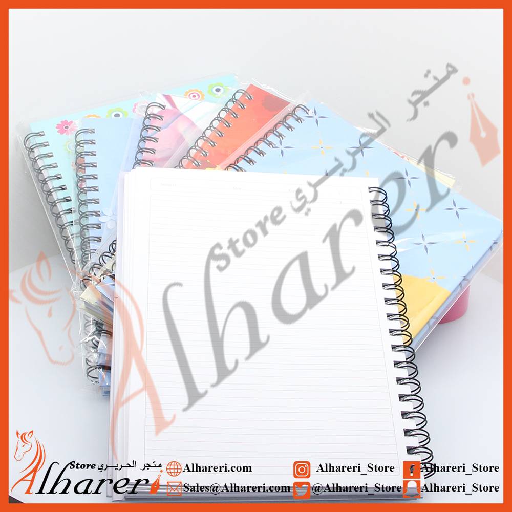 Notebook B5 Wire Hard Cover English Various Designs
