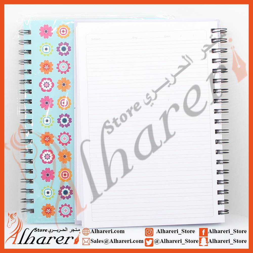 Notebook B5 Wire Hard Cover English Various Designs
