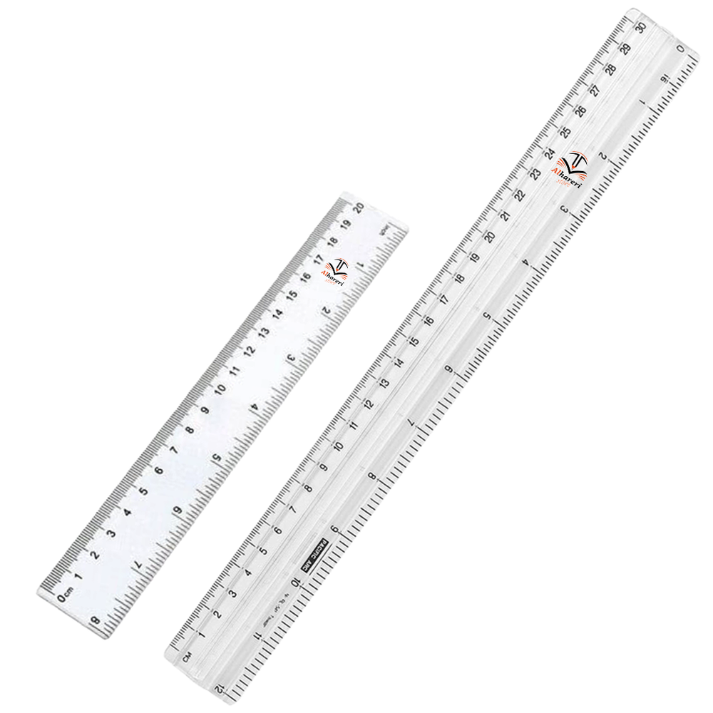 Transparent plastic ruler