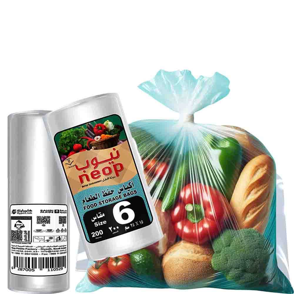 200 Food Storage Bags Roll | Size 6 | Neop