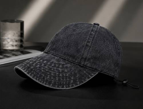 كاب DENIM مغسول بحافة طويلة