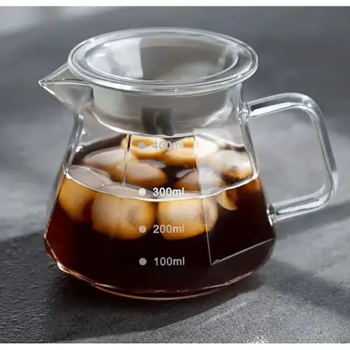 خادم القهوة الزجاجي بتصميم عصري من Diamond Coffee Carafe لصانع القهوة بالتنقيط، وعاء القهوة مع غطاء، فلتر القهوة