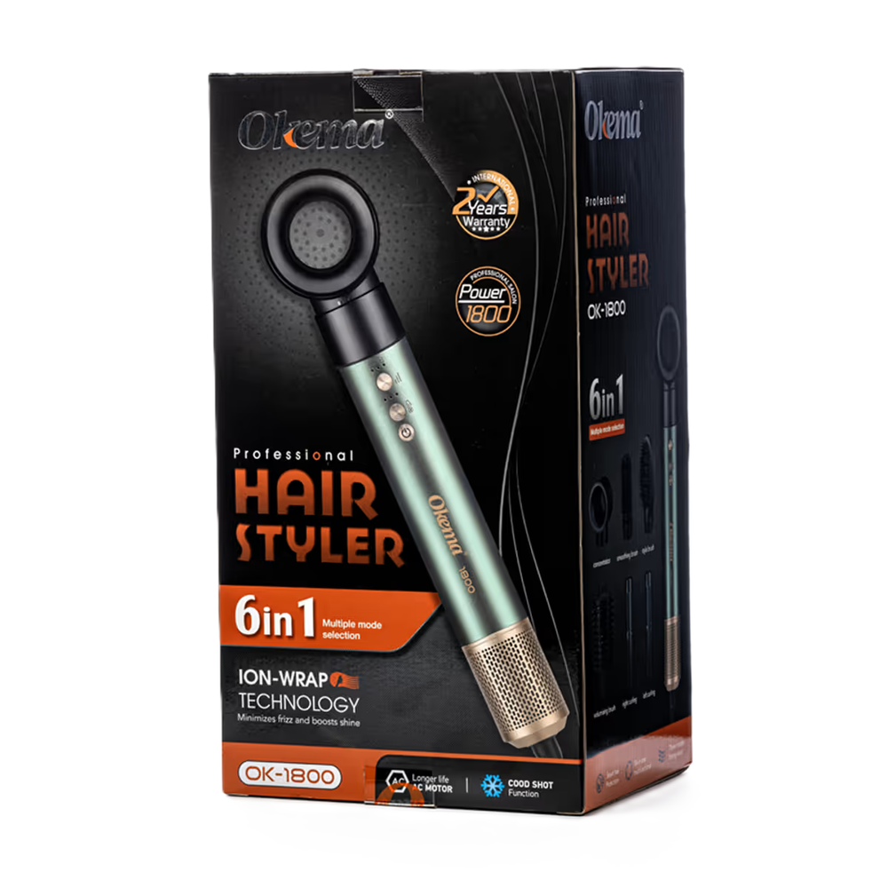 استشوار الشعر الاحترافي 6in1 من اوكيما ok-1800