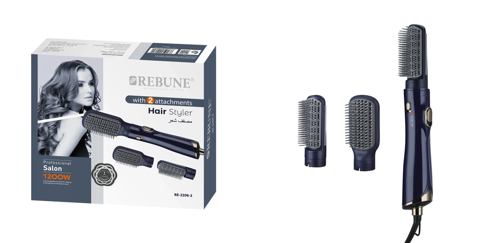 استشوار شعر ريبون بمستويان حرارة - 1200 واط - أزرق - RE-2206-2-