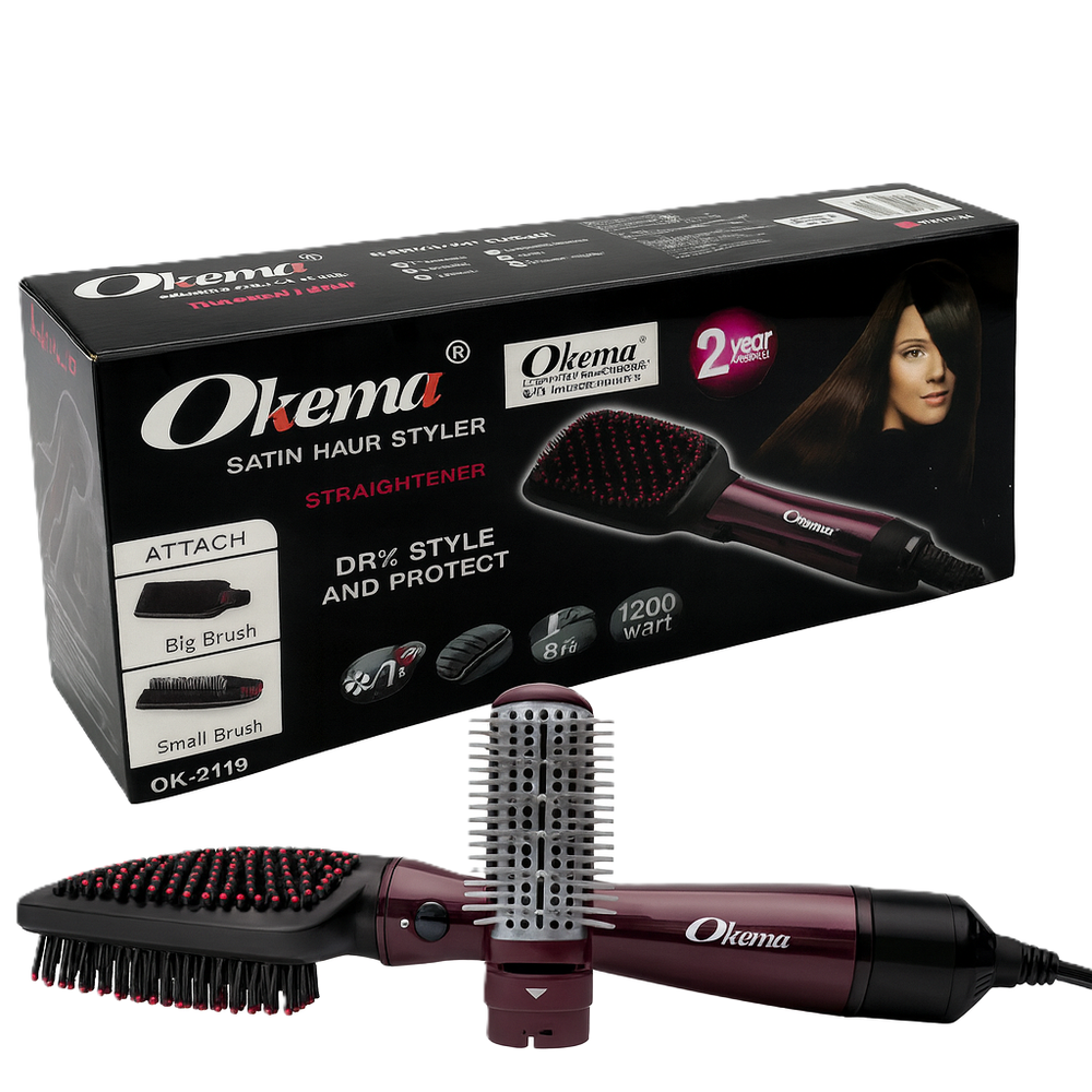 فرشاة تصفيف وفرد الشعر 1200 واط من اوكيما - OK-2119
