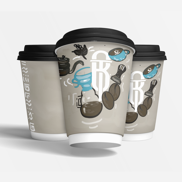 Barista Tools Paper Cups 9oz 40ps BEIGE With cover