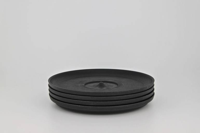  Huskee Saucers Pack of 4 Charcoal صحون هسكي باللون الأسود
