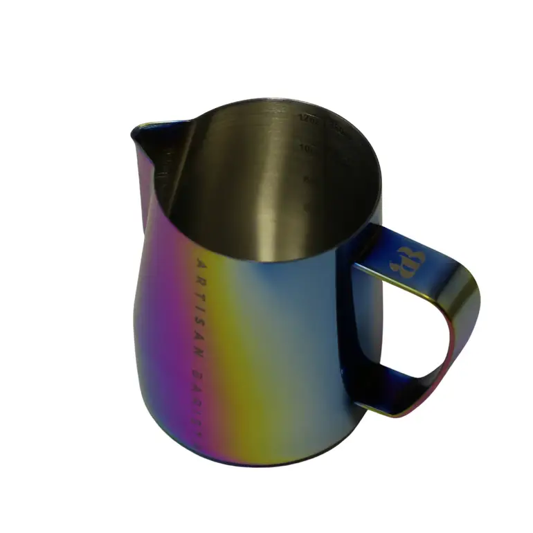 Artisan Barista milk Jug 350ml Plated Rainbow
