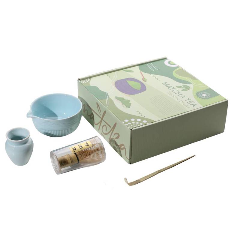 Matcha brewing kit with spout Sky Blue MC21
