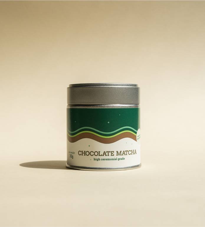 Chocolate matcha powder tin