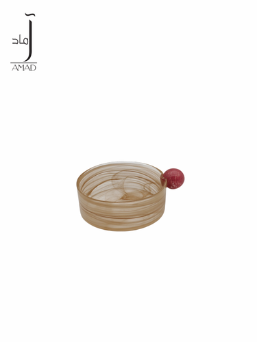 صحن  تقديم زجاجي وسط