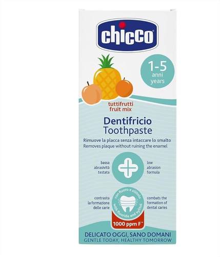 Chicco Kids Toothpaste Tutti Frutti Flavor (1–5 Years) – 1000ppm Fluoride50ML