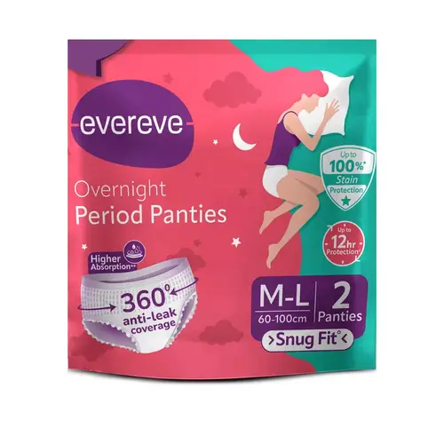 Evereve Overnight Period Panties – 360° Anti-Leak Coverage(2 pcs)