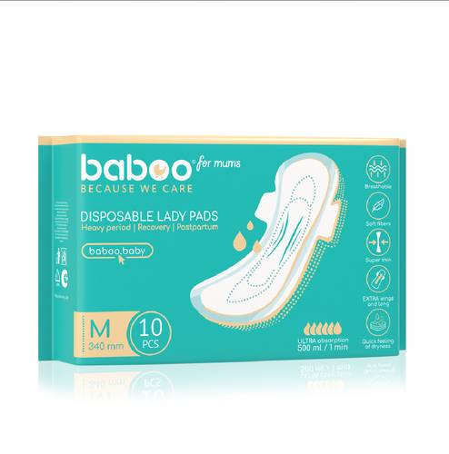 baboo-Postpartum Disposable Maternity Pads - Medium - 10pc
