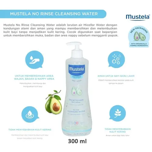 Mustela No-Rinse Cleansing Water for Baby & Child (Normal Skin) – 300ml