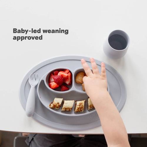 EZPZ Mini Feeding Set (Silicone Suction Plate with Spoon & Fork) – 12 Months+