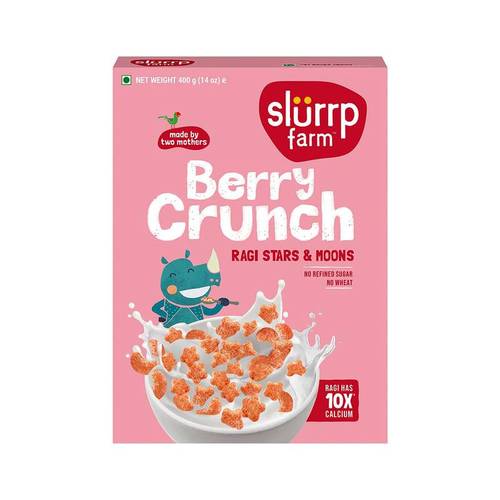 Slurrp Farm Berry Crunch Ragi Stars & Moons Cereal (No Refined Sugar)300gram