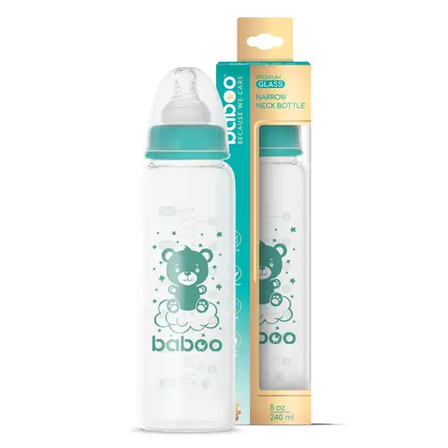 Babo Premium Glass Narrow Neck Baby Bottle – 240ml 