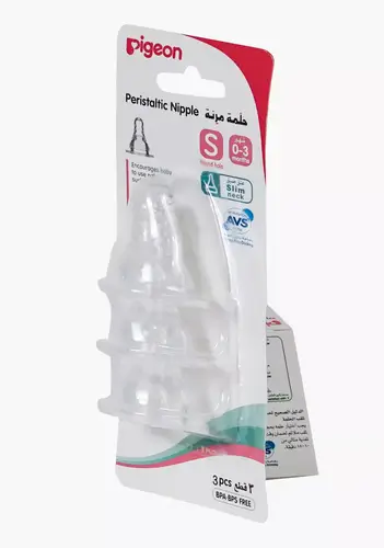 PIGEON SILICONE NIPPLE 3PC S 0+S
