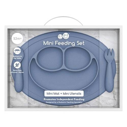 EZPZ Mini Feeding Set (Silicone Suction Plate with Spoon & Fork) – 12 Months+