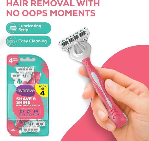 Evereve Shave & Shine Disposable Razor – 4 Pieces