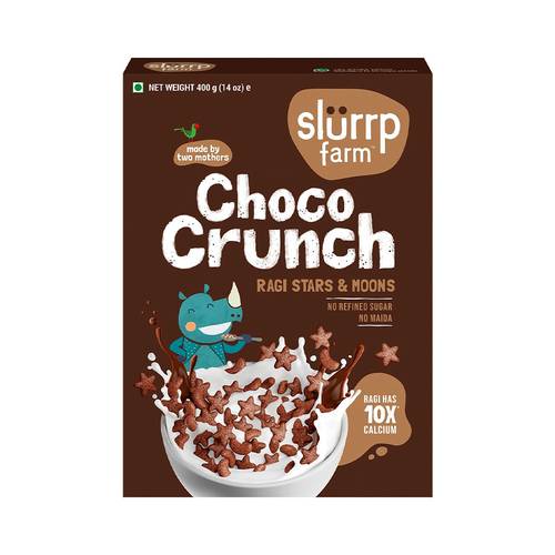 Slurrp Farm Choco Crunch Ragi Stars & Moons Cereal (No Refined Sugar)300gram