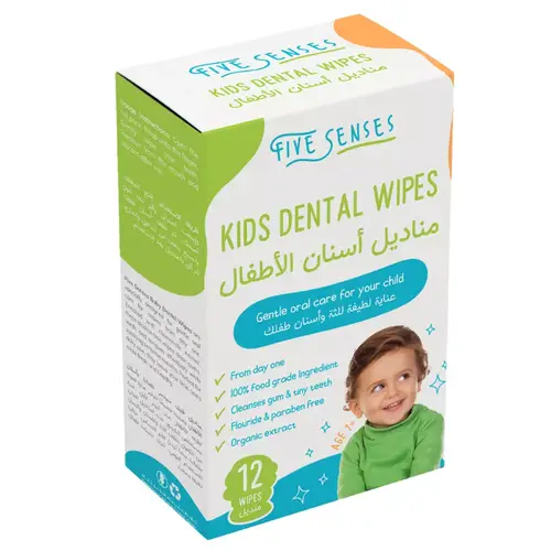 Five Senses Kids Dental Wipes (12 Wipes)1+year old