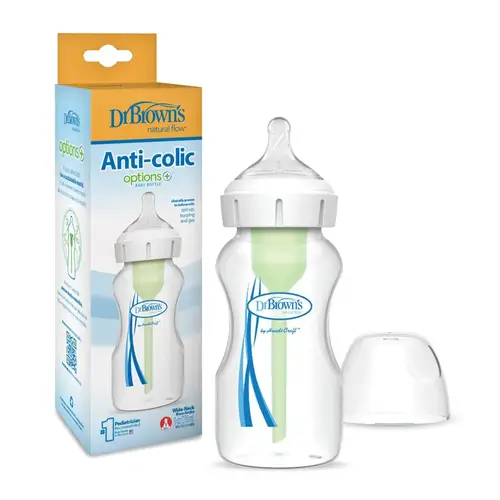 Dr. Brown’s Anti-Colic Options+ Baby Bottle – Wide Neck (Plastic)