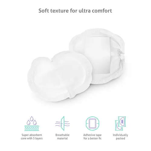 Chicco Antibacterial Breast Pads – 60 Pieces