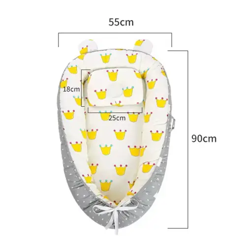 Baby Nest Sleeping Bed with Pillow – Crown Design
