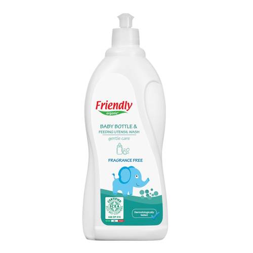 Friendly Organic 750ml Fragrance Free Baby Bottle & Feeding Utensil Wash, Clear